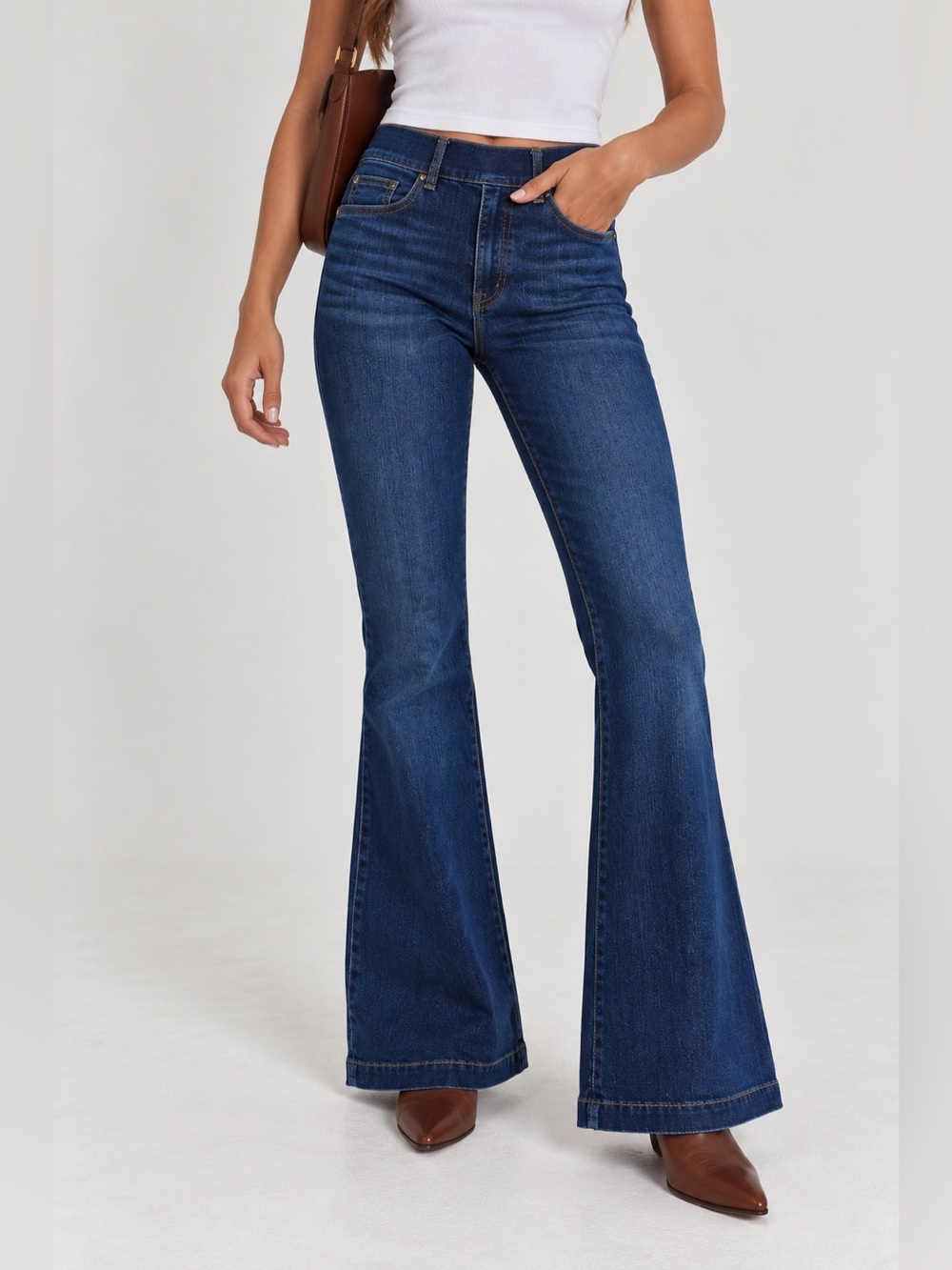 SPANX EveryWear Flare Jeans Midnight Shade Dark Indigo XS